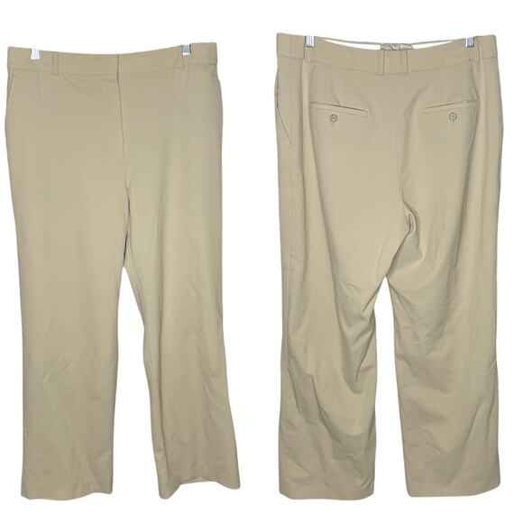 Aritzia Babaton Agency High Waisted Khaki Beige Tailored Work Trousers Pants 16 - Picture 3 of 7